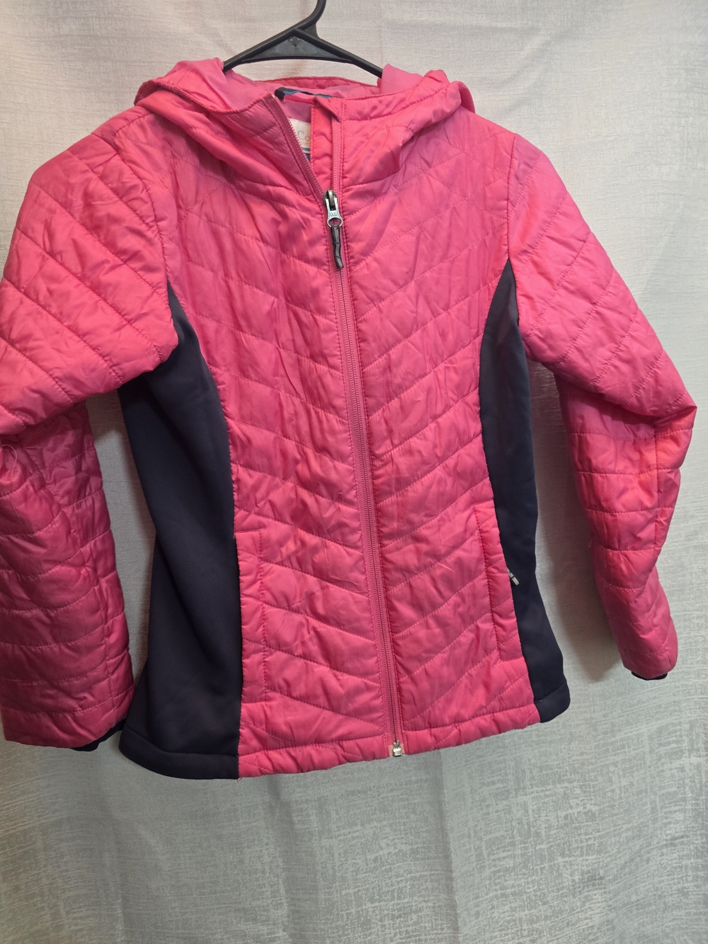 Columbia Girls' Hooded Quilted Jacket - Hot Pink & Navy